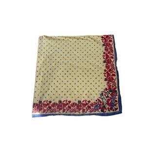 Williams Sonoma french country Provence square Tablecloth 70x70 yellow red 1990s